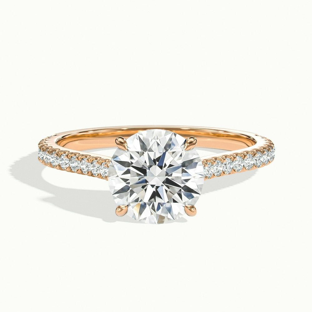2.40 Ct In Round Bardot Scallop Engagement Ring
