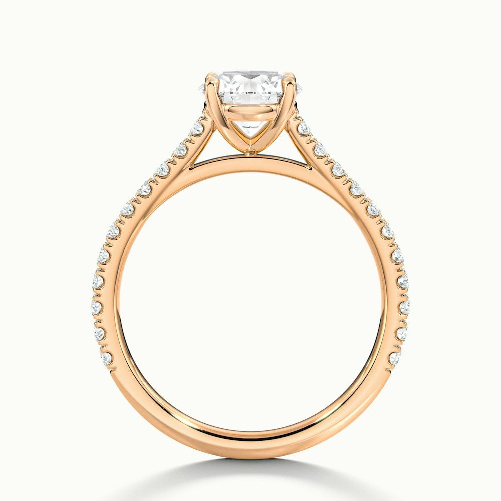 2.40 Ct In Round Bardot Scallop Engagement Ring