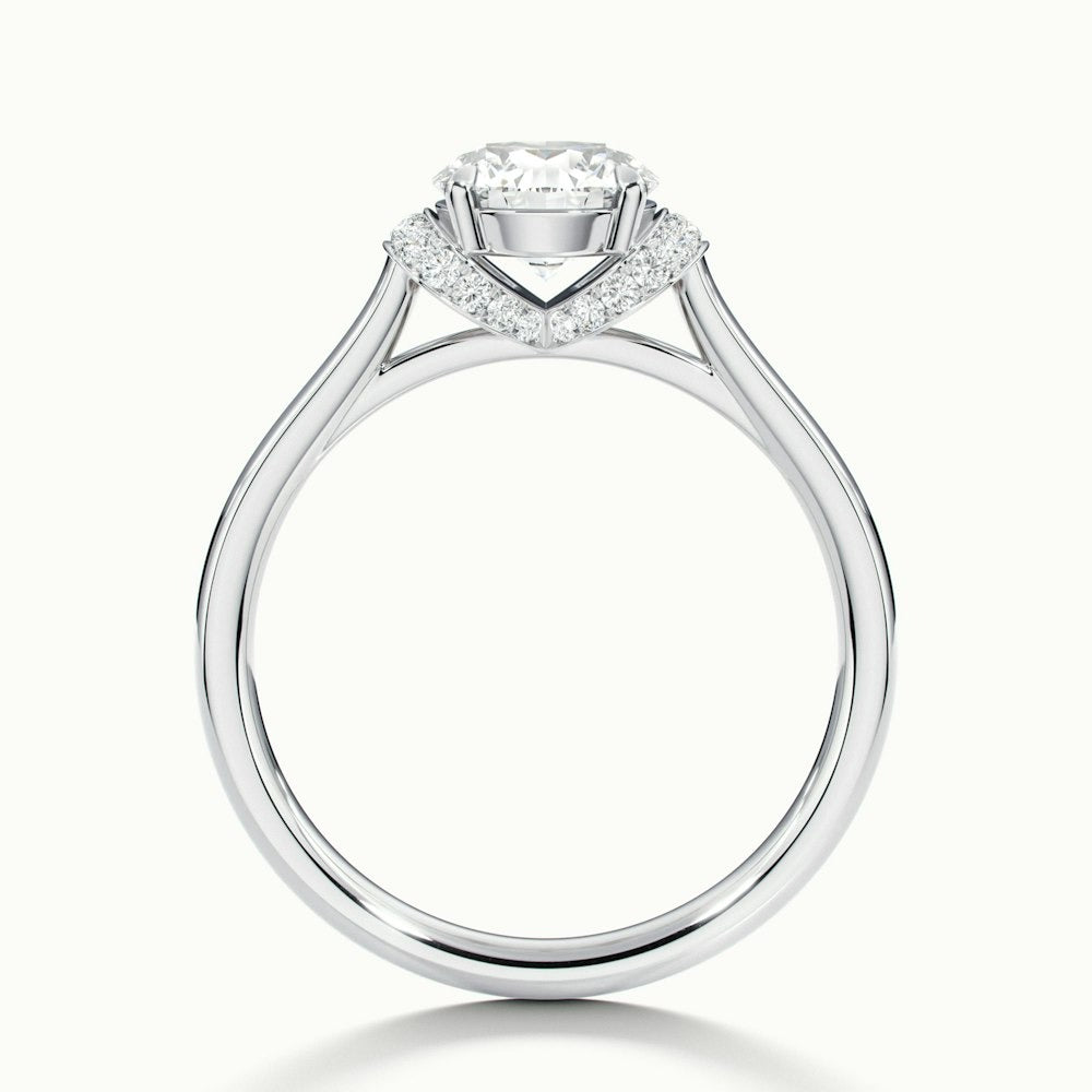 2.80 Ct In Round Bardot Scallop Engagement Ring