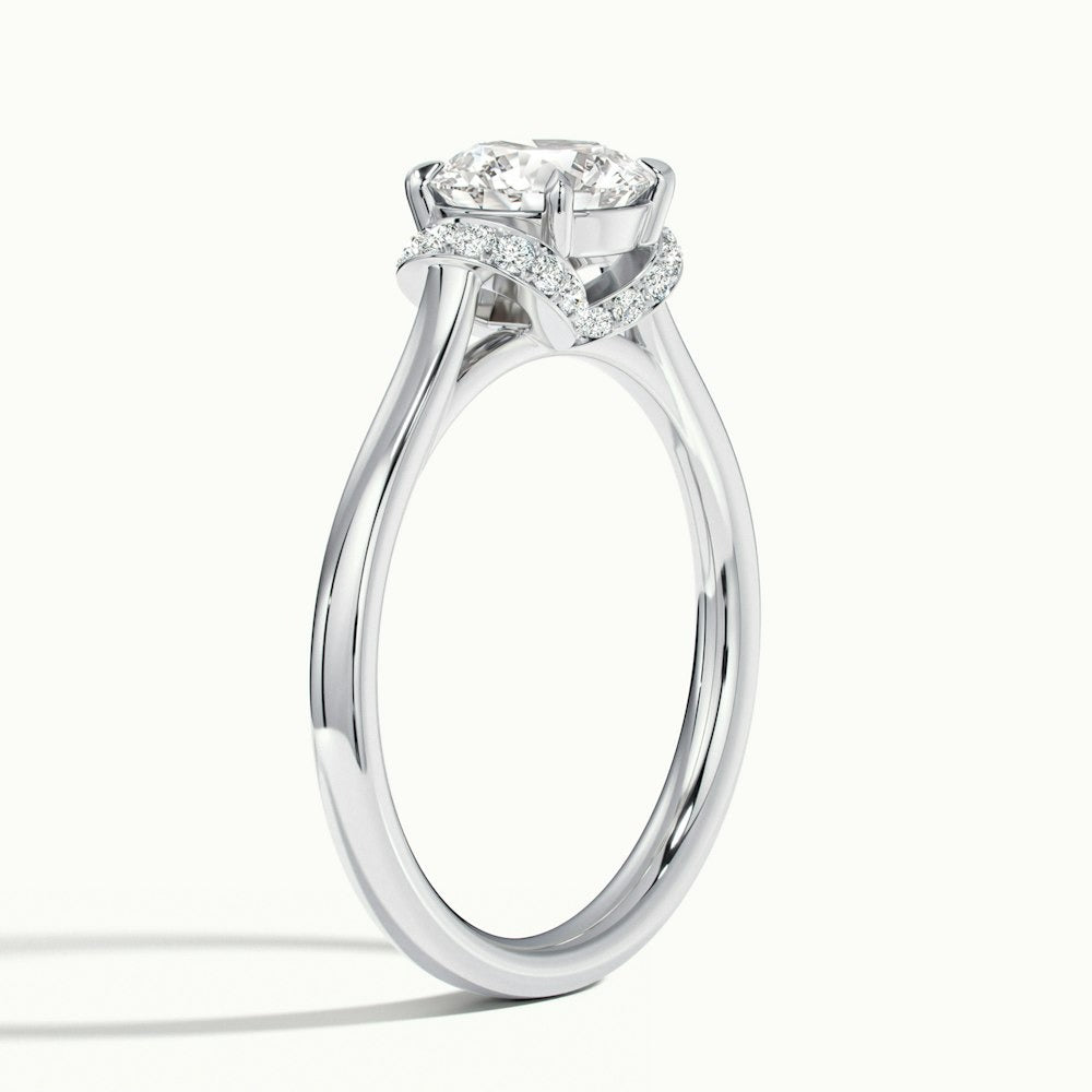 2.80 Ct In Round Bardot Scallop Engagement Ring