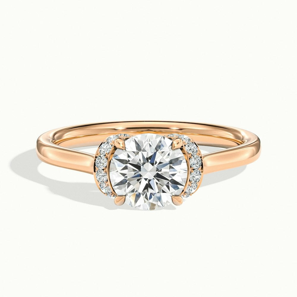 2.80 Ct In Round Bardot Scallop Engagement Ring