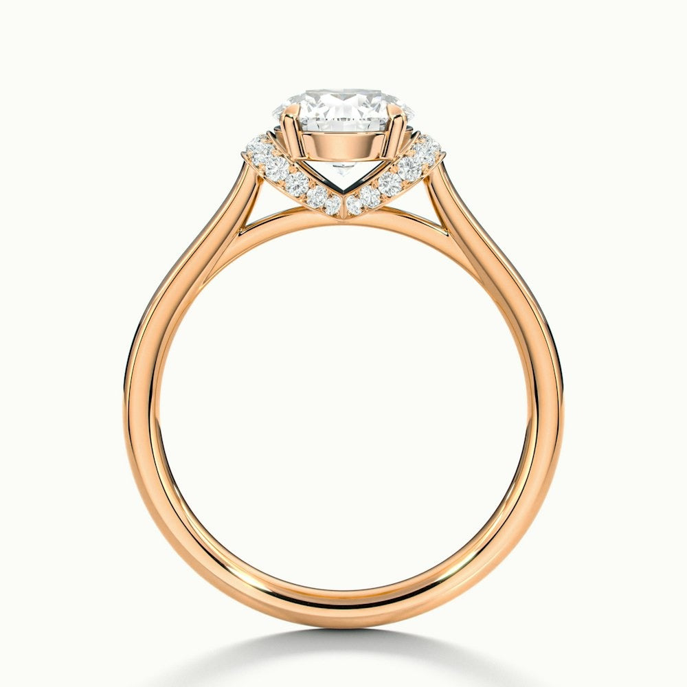 2.80 Ct In Round Bardot Scallop Engagement Ring