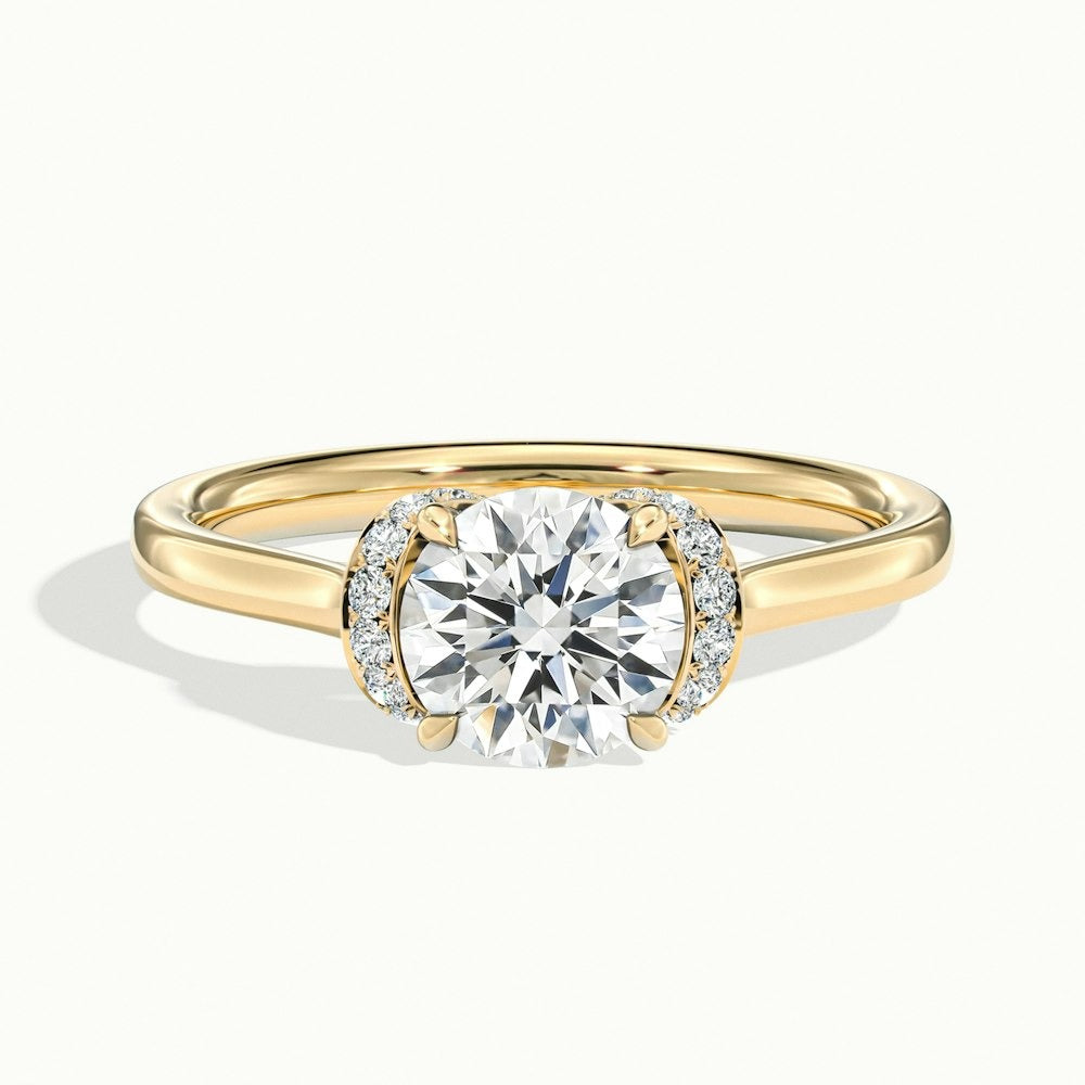 2.80 Ct In Round Bardot Scallop Engagement Ring