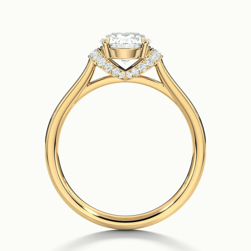 2.80 Ct In Round Bardot Scallop Engagement Ring