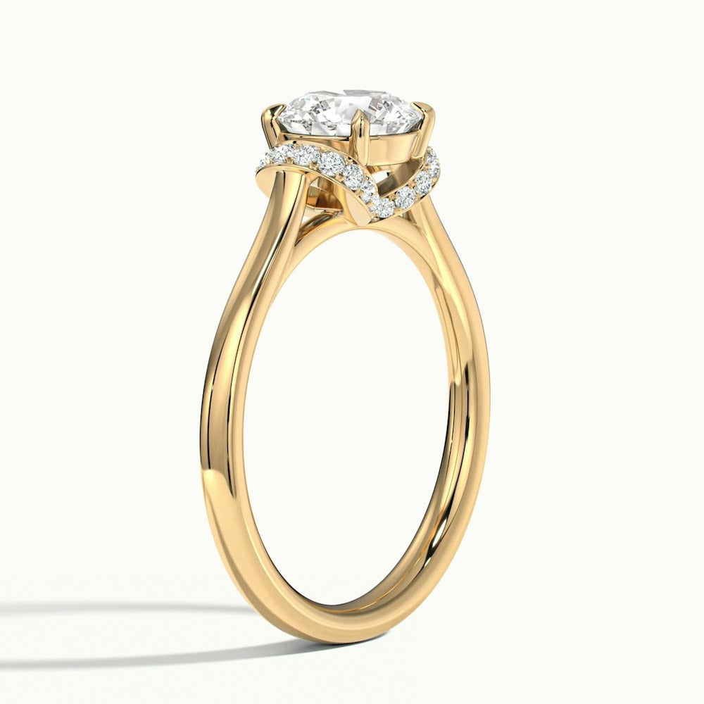 2.80 Ct In Round Bardot Scallop Engagement Ring