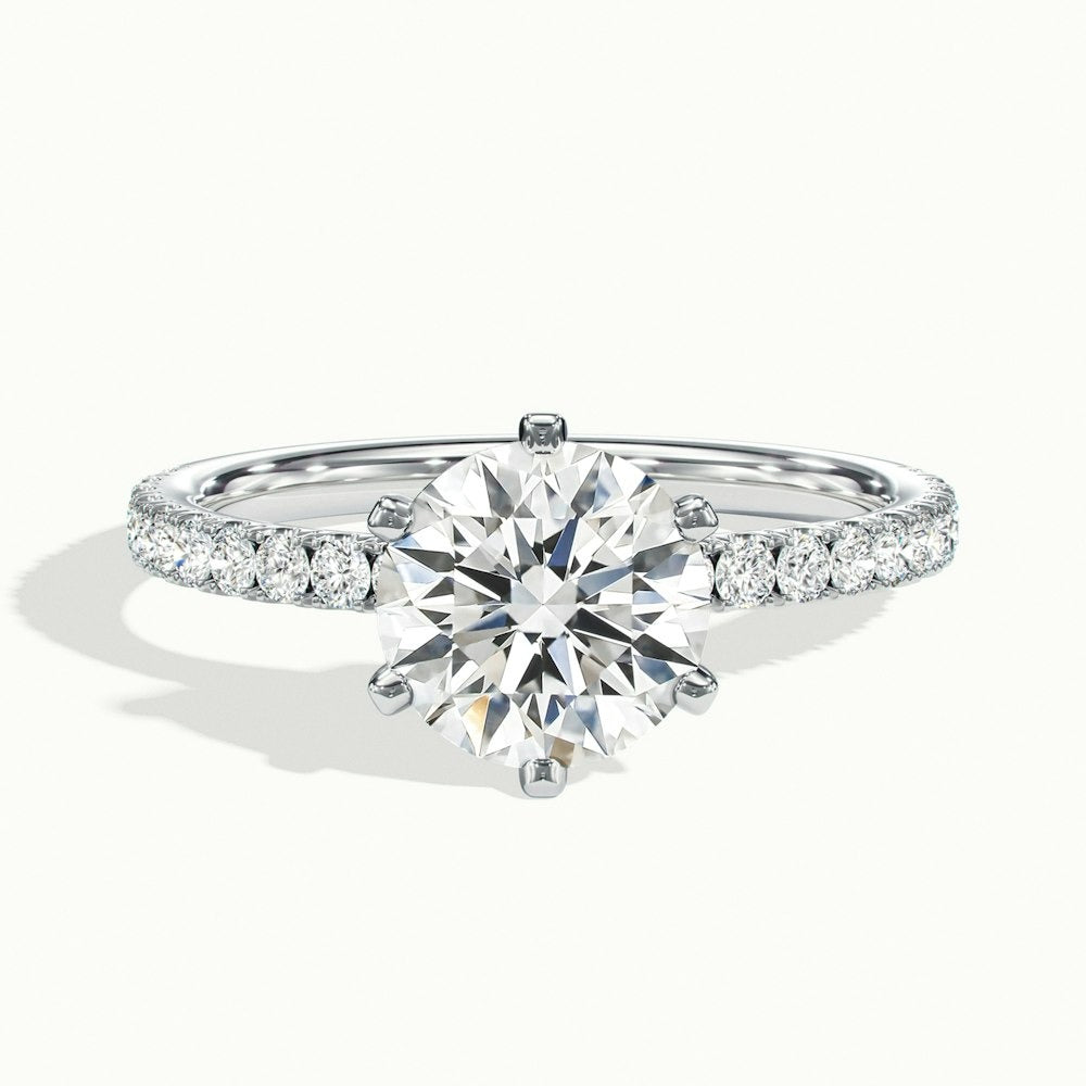 2.00 Ct In Round Bardot Scallop Engagement Ring