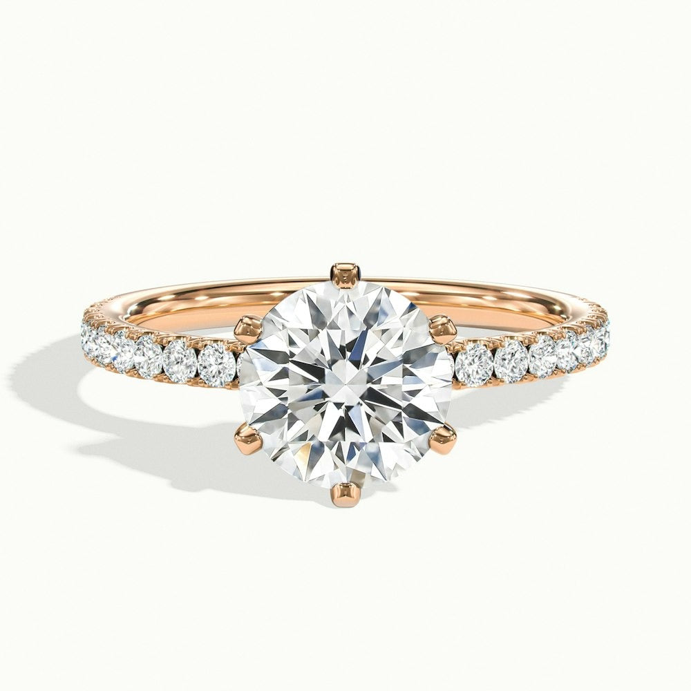 2.00 Ct In Round Bardot Scallop Engagement Ring