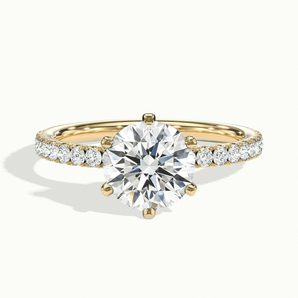 2.00 Ct In Round Bardot Scallop Engagement Ring