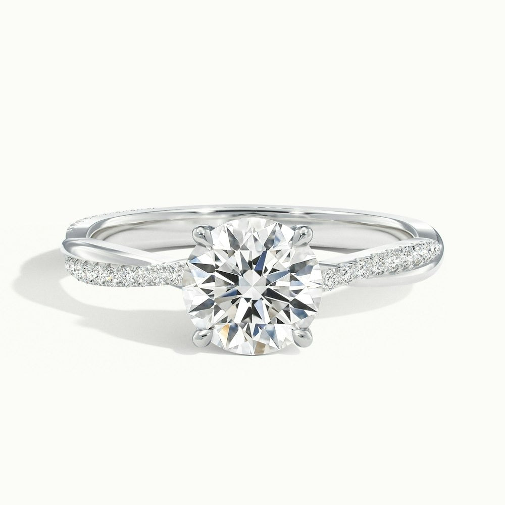 2.60 Ct In Round Bardot Scallop Engagement Ring