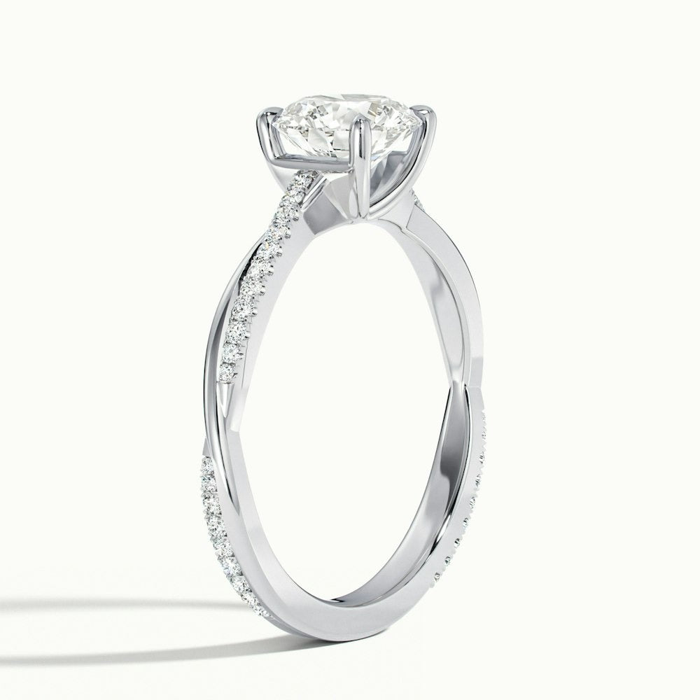 2.60 Ct In Round Bardot Scallop Engagement Ring