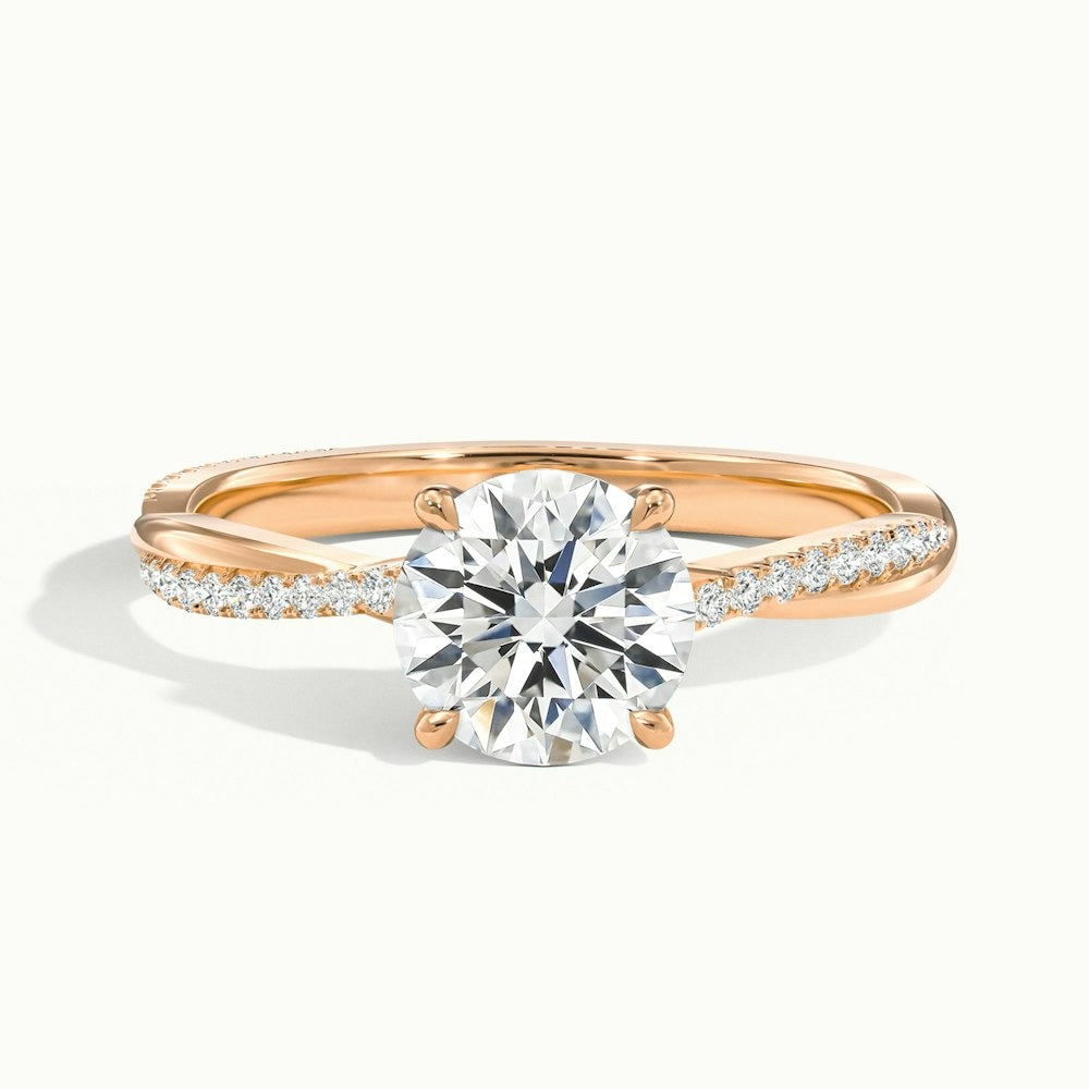 2.60 Ct In Round Bardot Scallop Engagement Ring