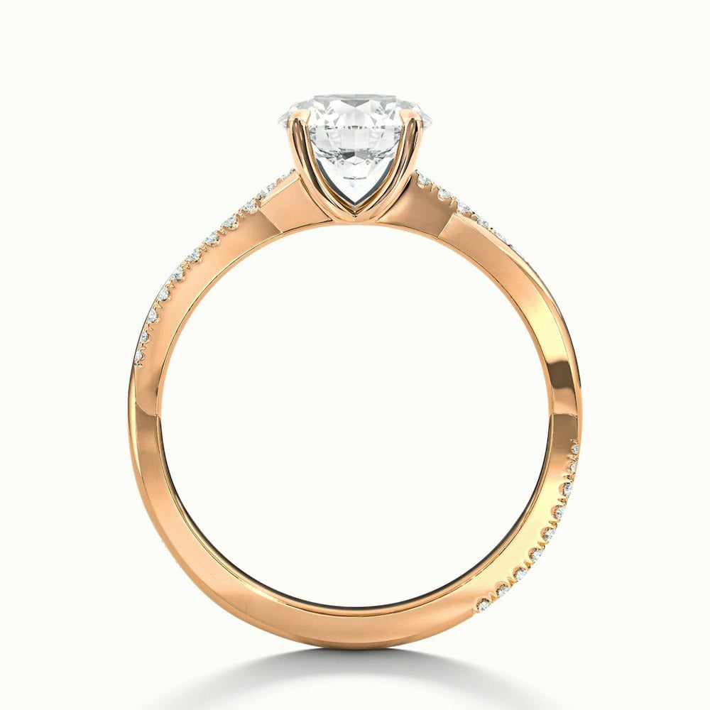 2.60 Ct In Round Bardot Scallop Engagement Ring