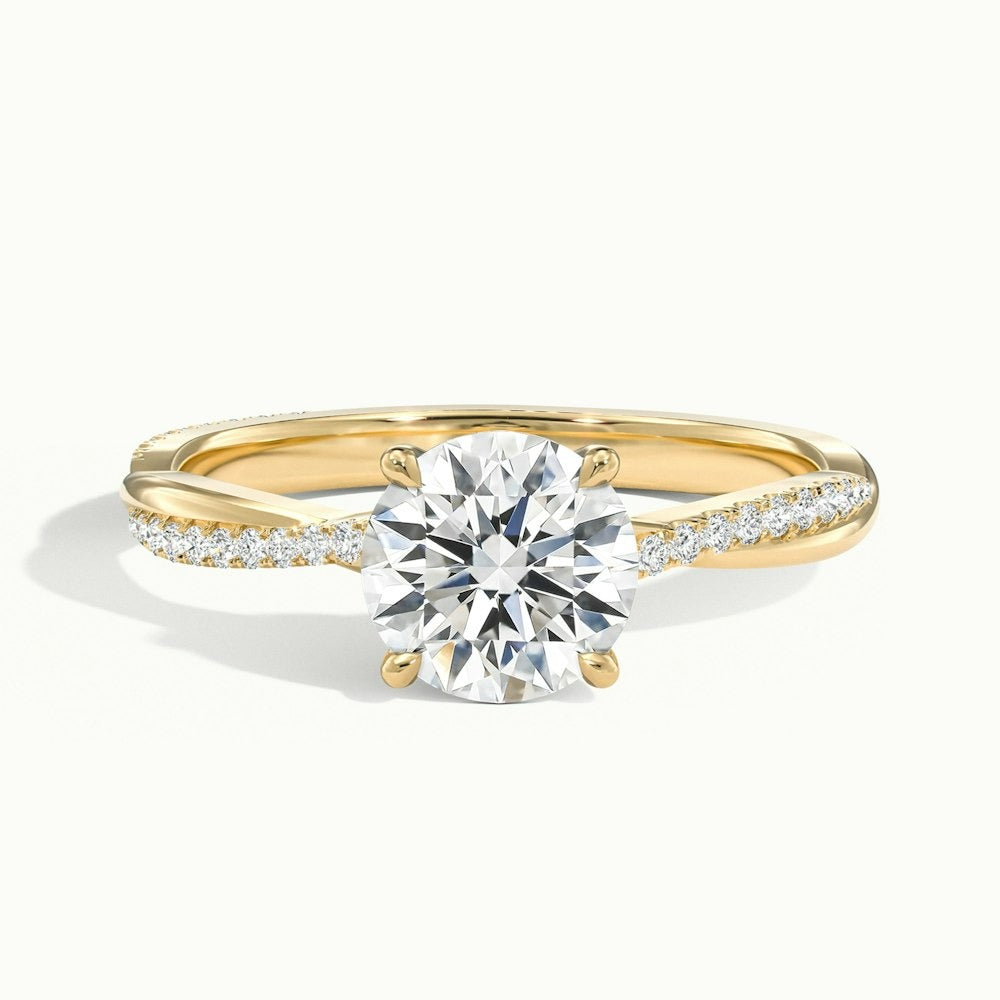 2.60 Ct In Round Bardot Scallop Engagement Ring