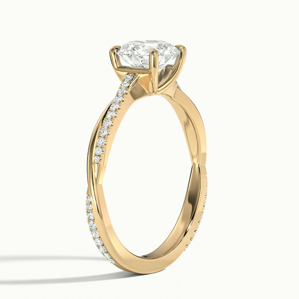 2.60 Ct In Round Bardot Scallop Engagement Ring