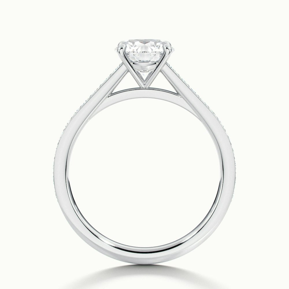 2.25 Ct In Round Bardot Scallop Engagement Ring