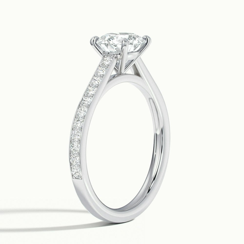 2.25 Ct In Round Bardot Scallop Engagement Ring
