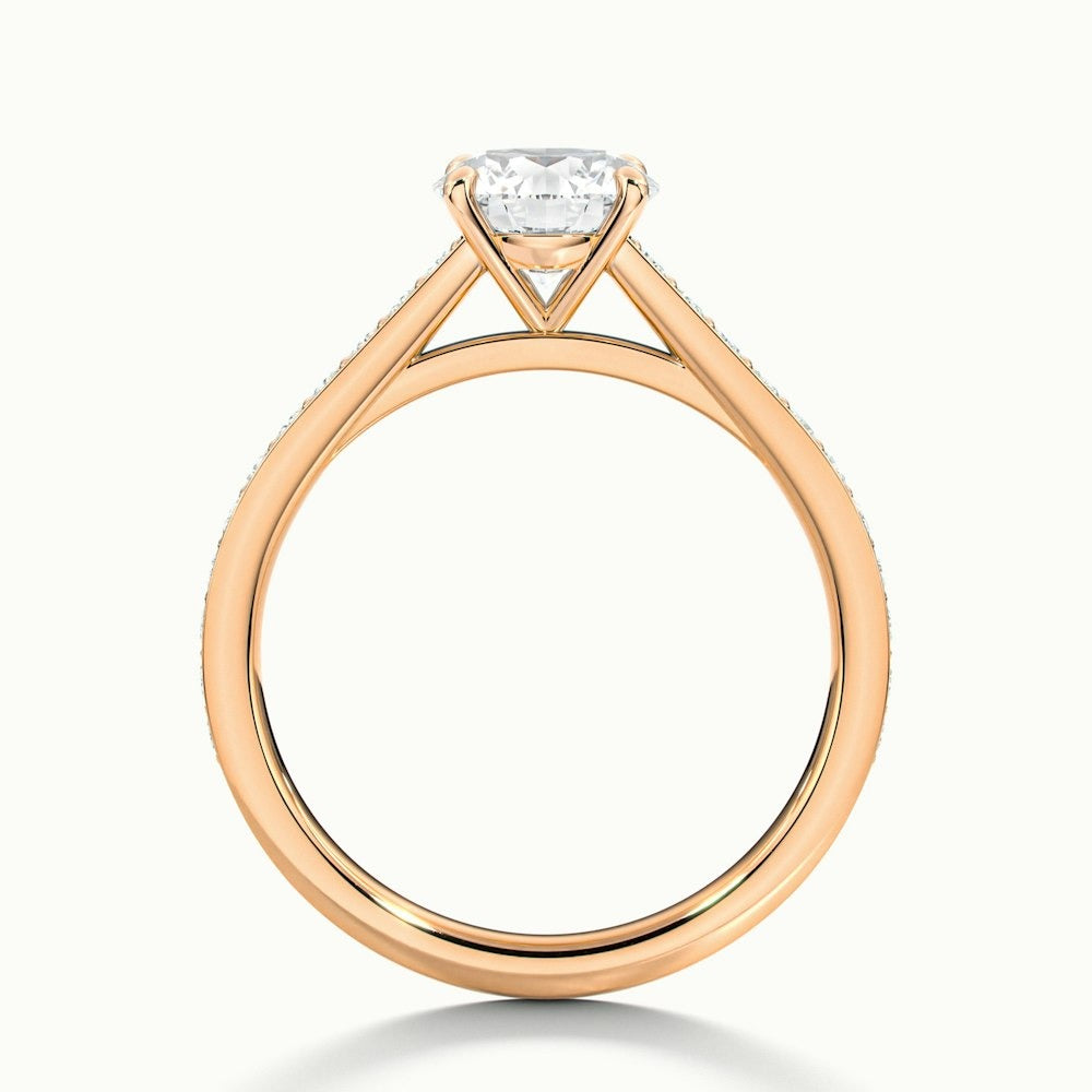 2.25 Ct In Round Bardot Scallop Engagement Ring