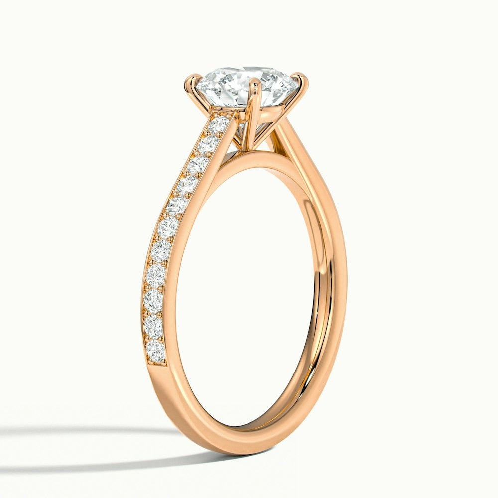 2.25 Ct In Round Bardot Scallop Engagement Ring