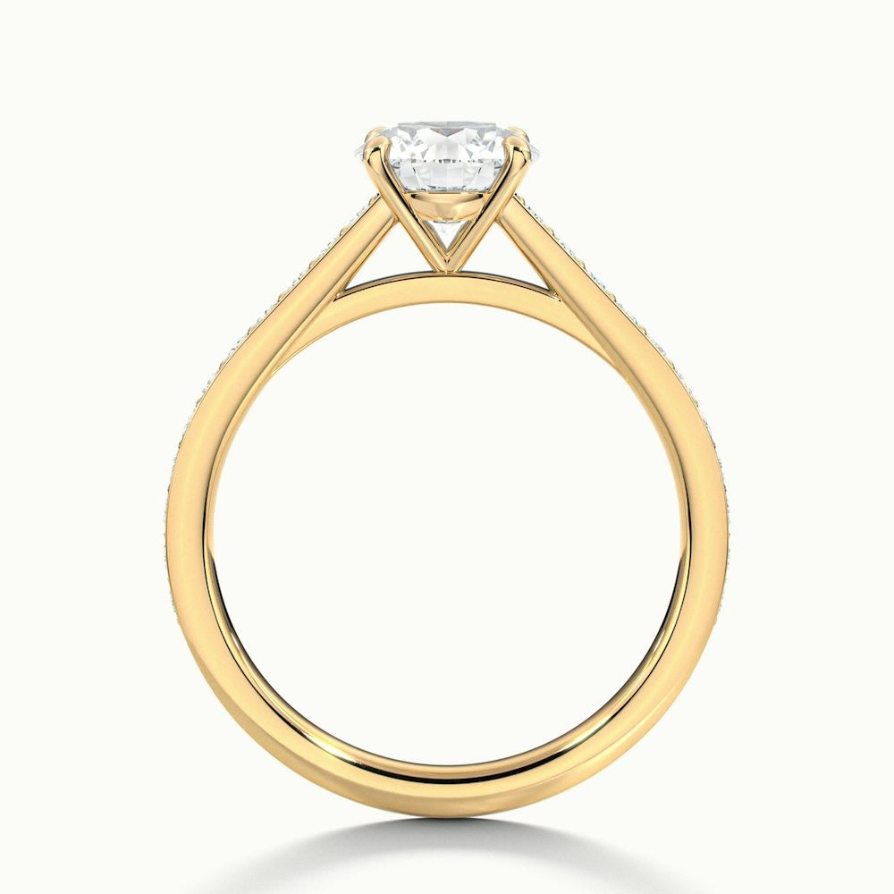 2.25 Ct In Round Bardot Scallop Engagement Ring