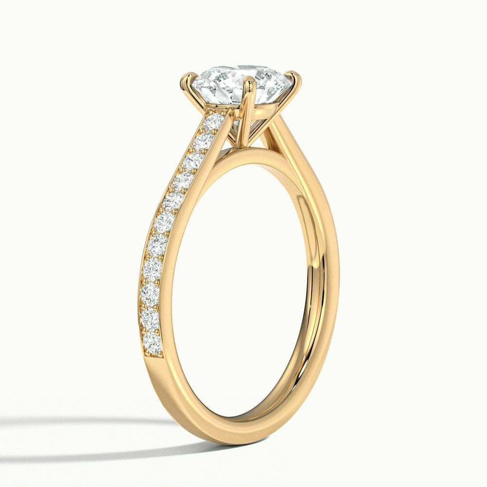 2.25 Ct In Round Bardot Scallop Engagement Ring
