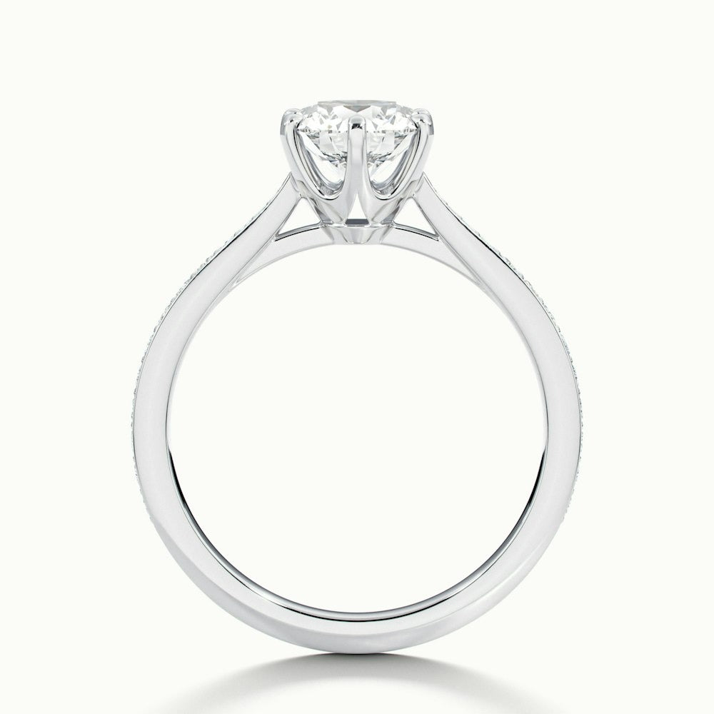 2.30 Ct In Round Bardot Scallop Engagement Ring