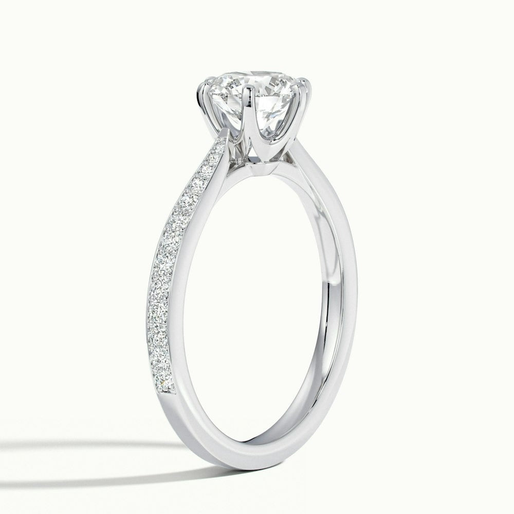 2.30 Ct In Round Bardot Scallop Engagement Ring