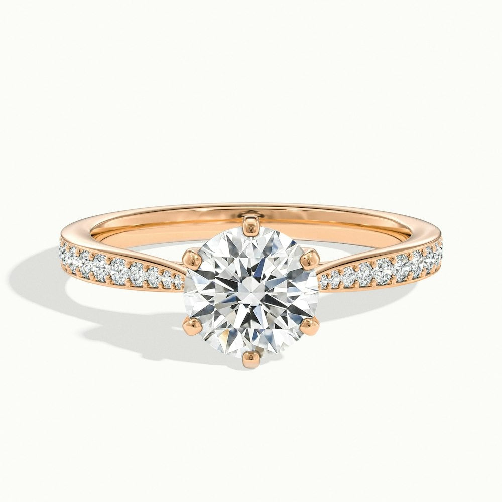 2.30 Ct In Round Bardot Scallop Engagement Ring