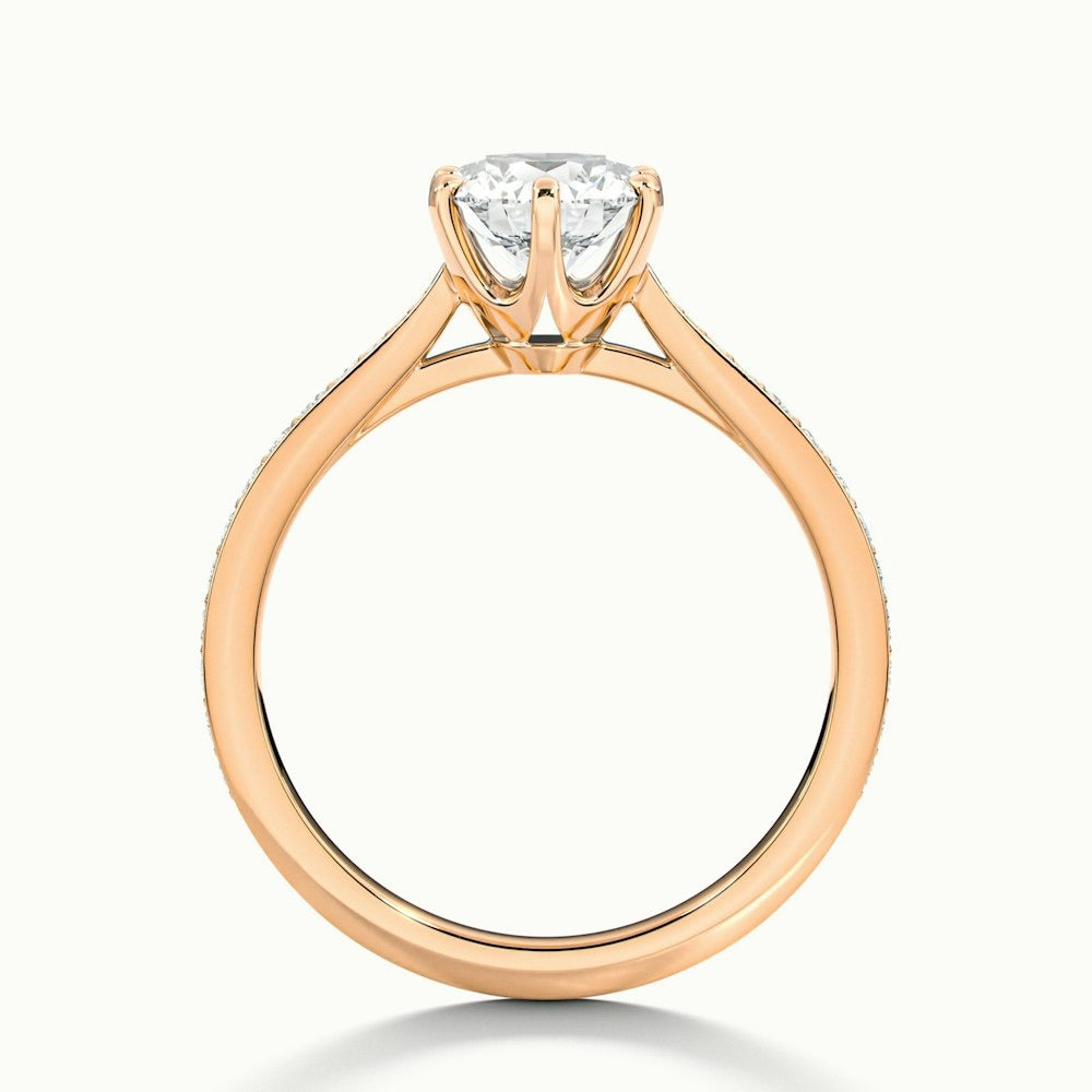 2.30 Ct In Round Bardot Scallop Engagement Ring