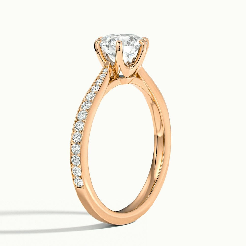 2.30 Ct In Round Bardot Scallop Engagement Ring