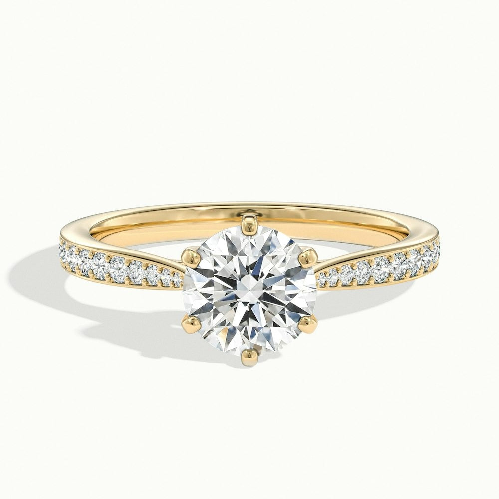 2.30 Ct In Round Bardot Scallop Engagement Ring
