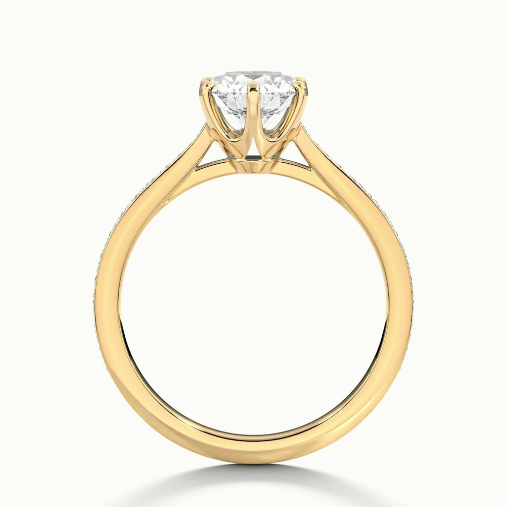 2.30 Ct In Round Bardot Scallop Engagement Ring
