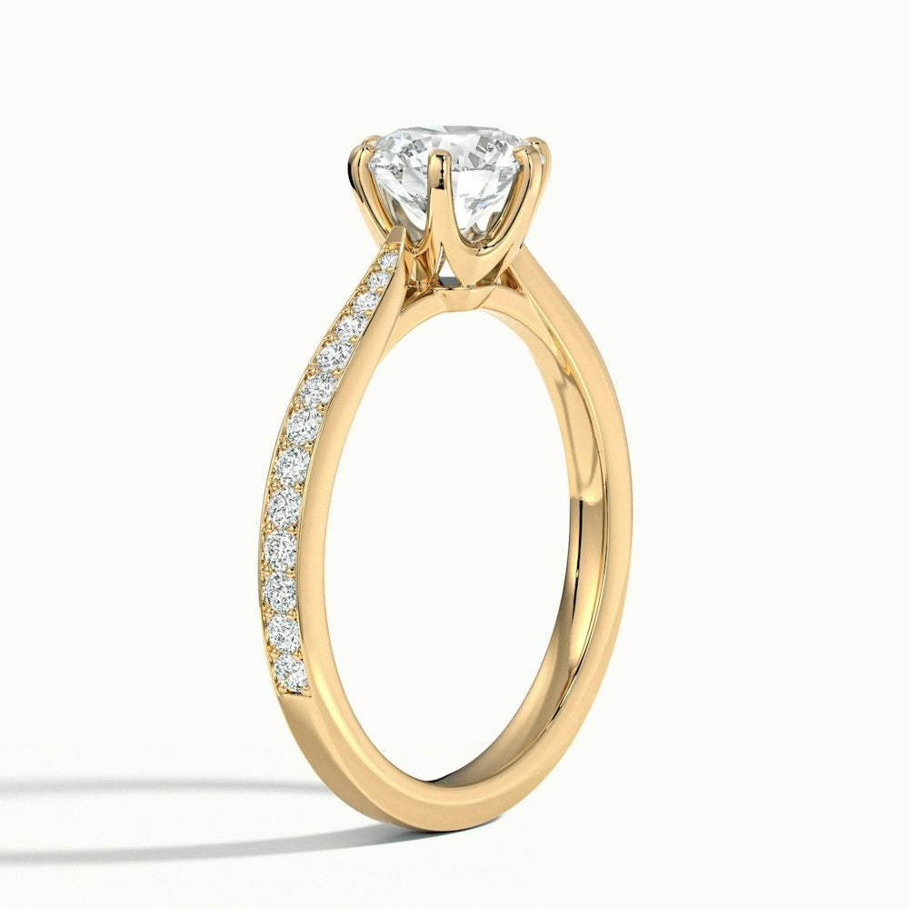 2.30 Ct In Round Bardot Scallop Engagement Ring