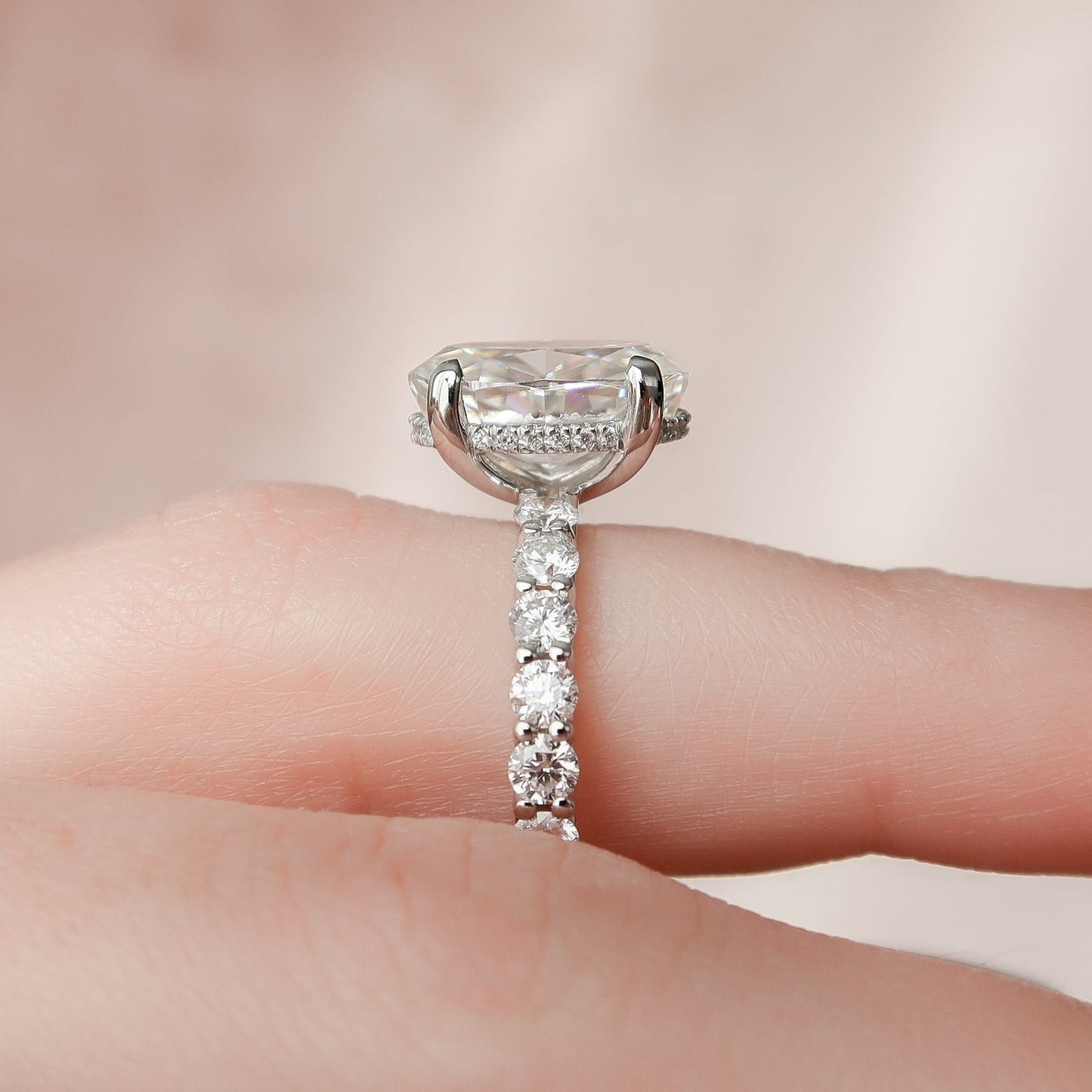 4.00 CT The Adelle Oval Pave Diamonds, Set Engagement Ring