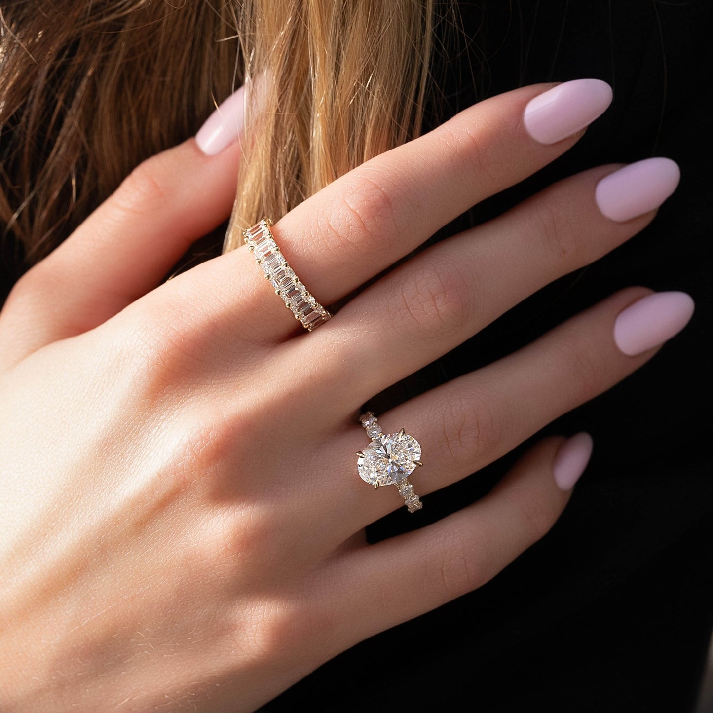 4.00 CT The Adelle Oval Pave Diamonds, Set Engagement Ring