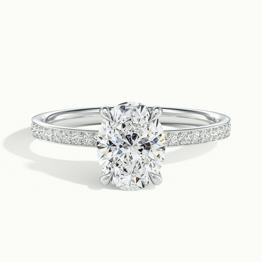 2.50 Ct In Oval Bardot Scallop Engagement Ring