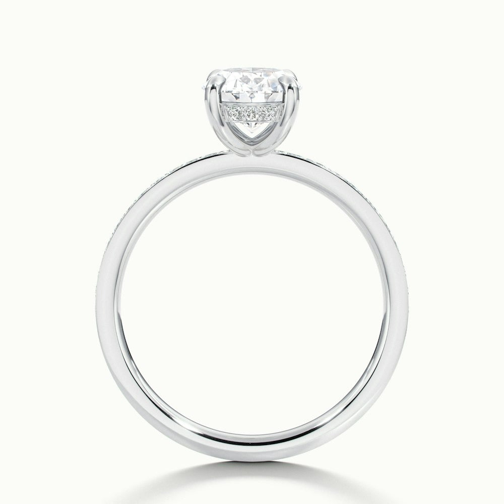2.50 Ct In Oval Bardot Scallop Engagement Ring