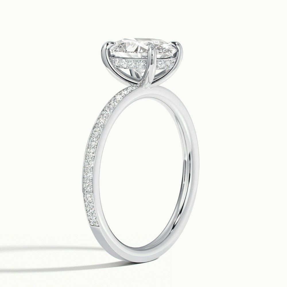 2.50 Ct In Oval Bardot Scallop Engagement Ring