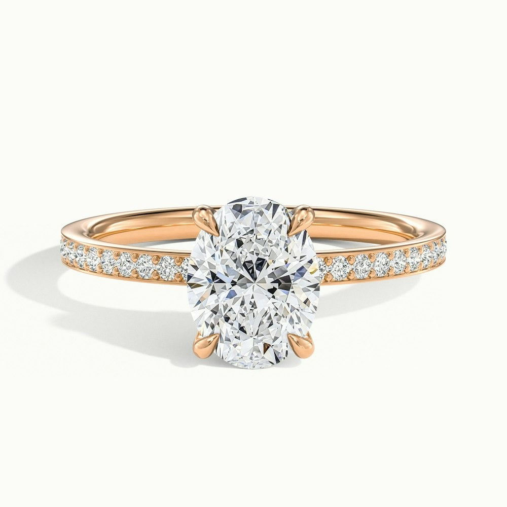 2.50 Ct In Oval Bardot Scallop Engagement Ring
