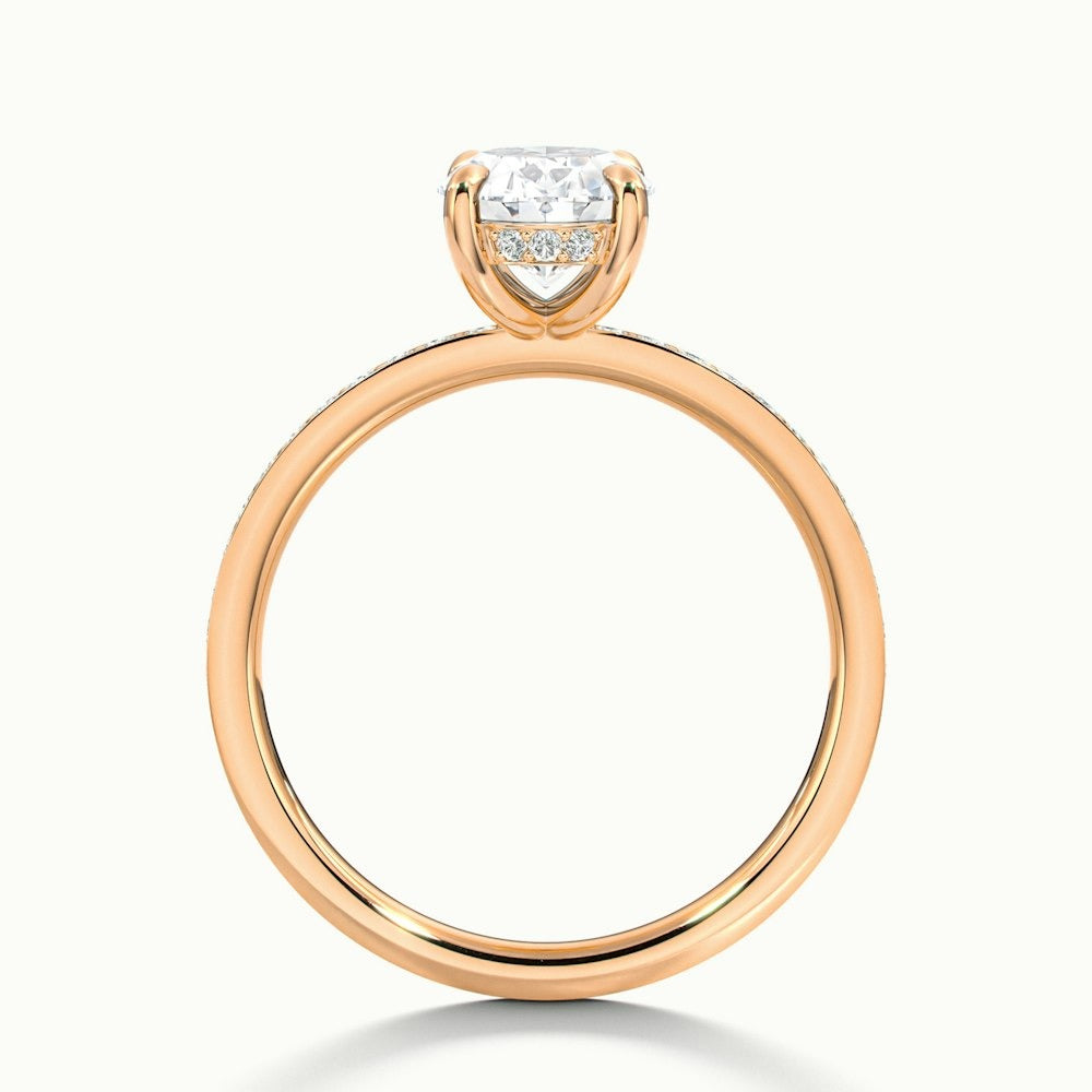 2.50 Ct In Oval Bardot Scallop Engagement Ring