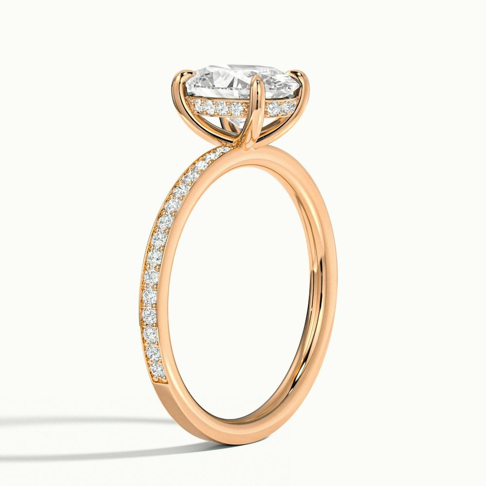2.50 Ct In Oval Bardot Scallop Engagement Ring