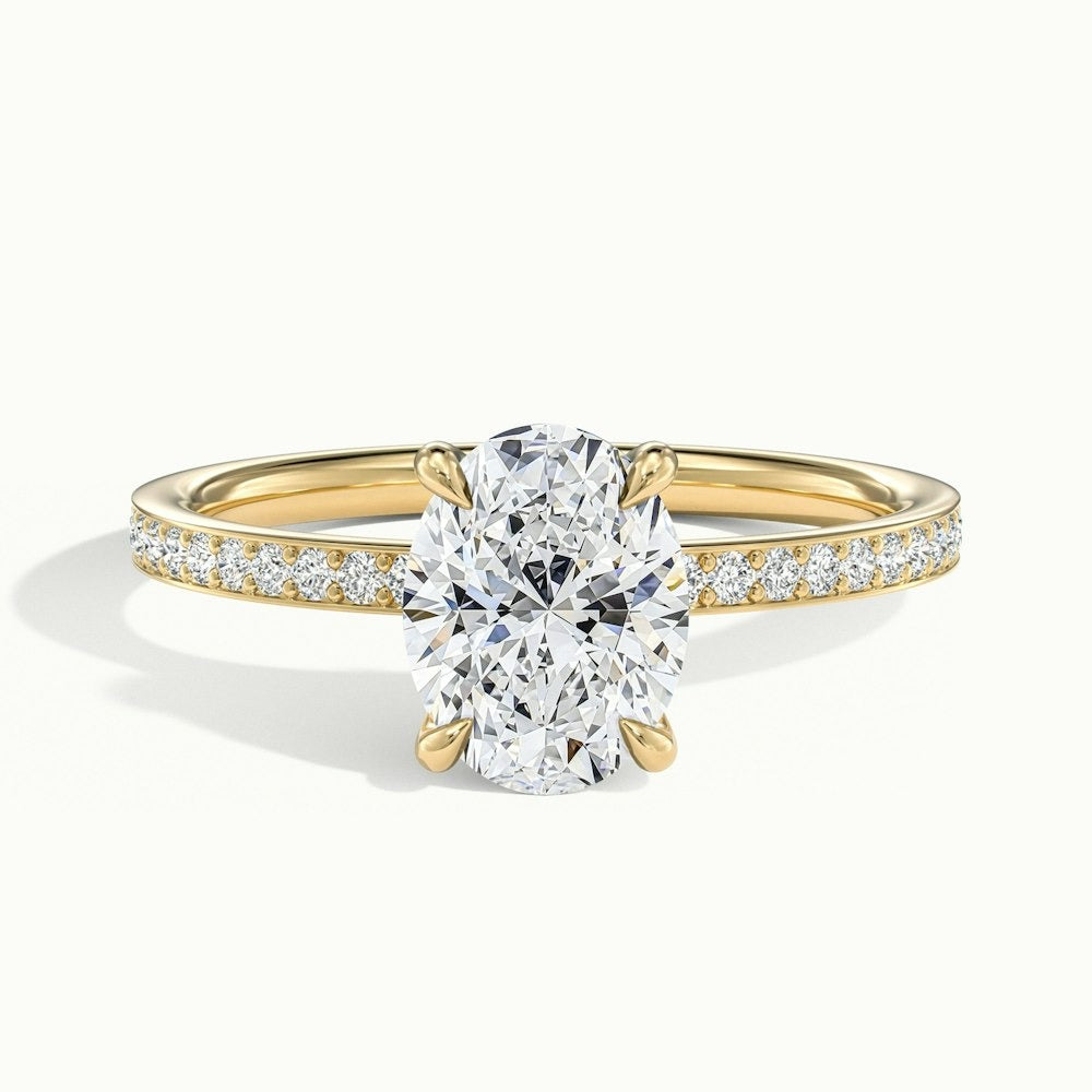 2.50 Ct In Oval Bardot Scallop Engagement Ring