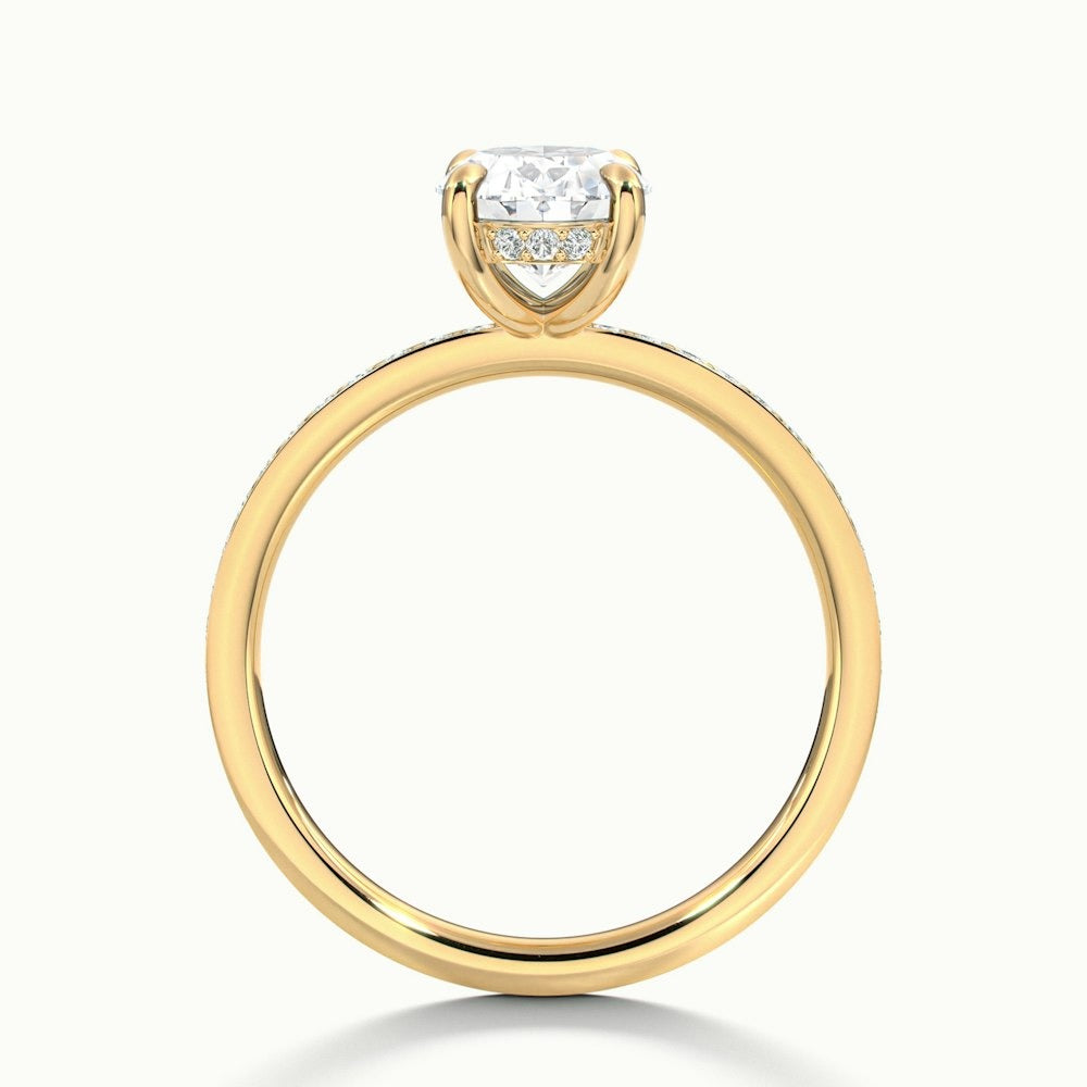 2.50 Ct In Oval Bardot Scallop Engagement Ring