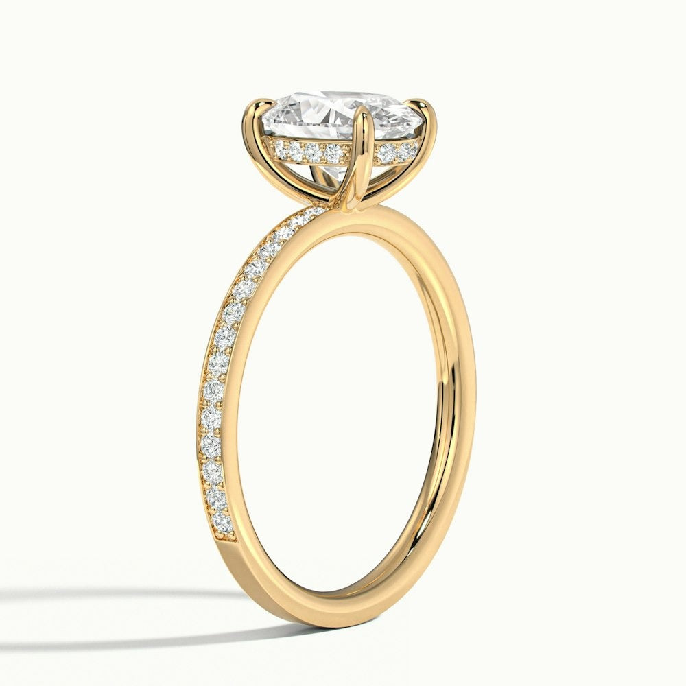 2.50 Ct In Oval Bardot Scallop Engagement Ring
