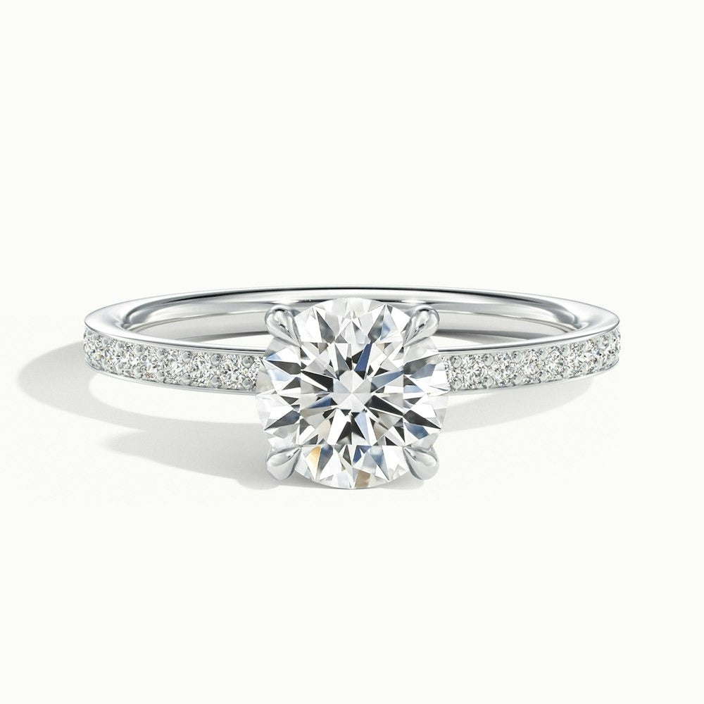 2.50 Ct In Round Bardot Scallop Engagement Ring