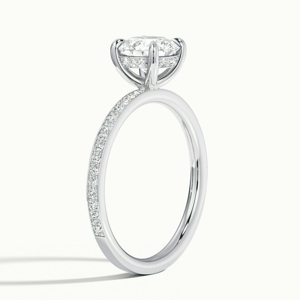 2.50 Ct In Round Bardot Scallop Engagement Ring