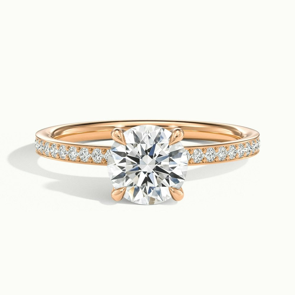 2.50 Ct In Round Bardot Scallop Engagement Ring