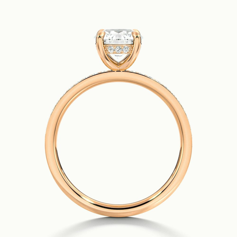 2.50 Ct In Round Bardot Scallop Engagement Ring