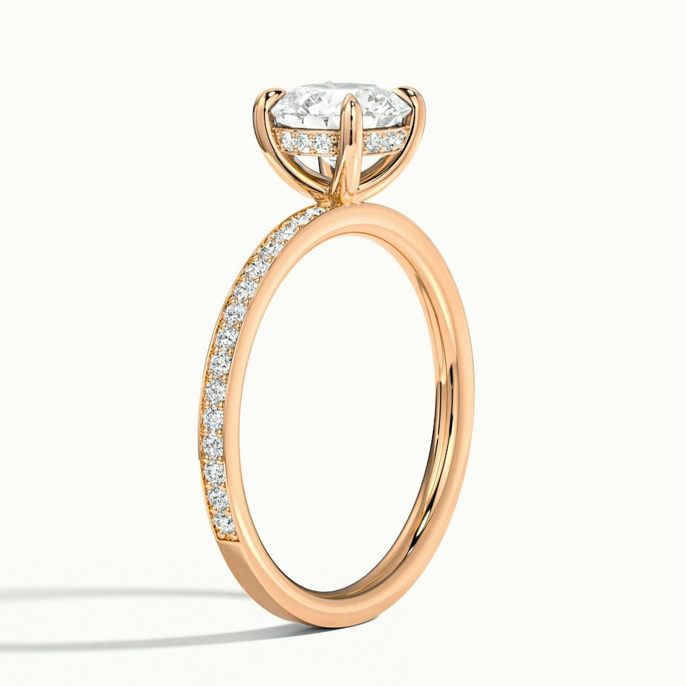 2.50 Ct In Round Bardot Scallop Engagement Ring