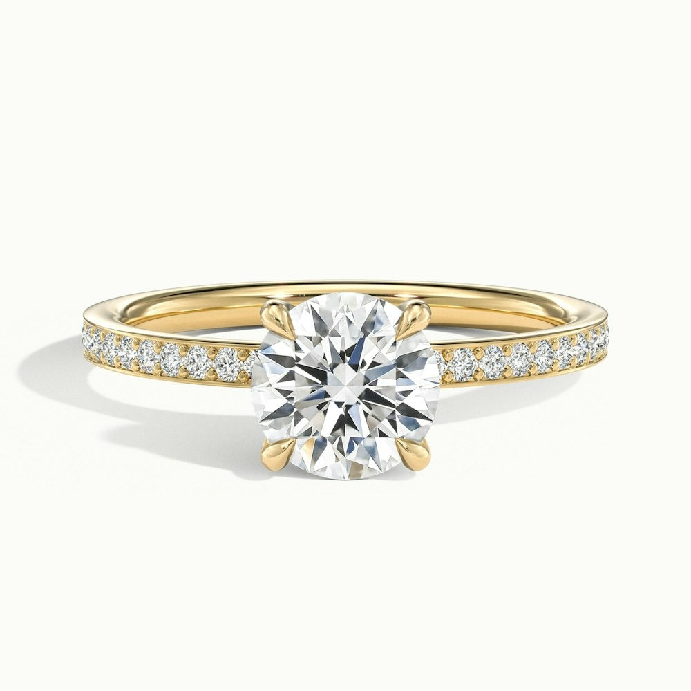 2.50 Ct In Round Bardot Scallop Engagement Ring