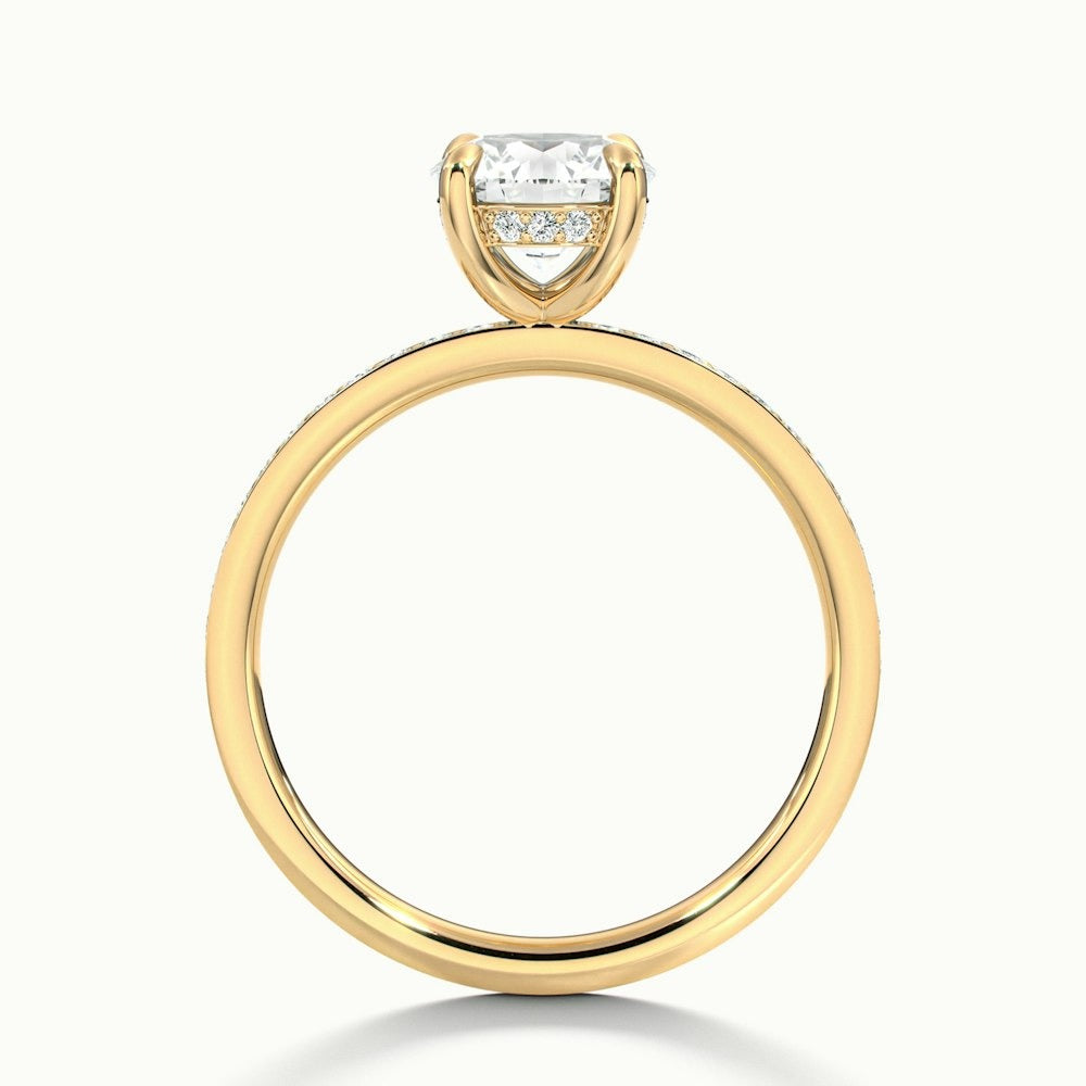 2.50 Ct In Round Bardot Scallop Engagement Ring